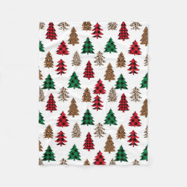 Buffalo Karierte Weihnachtsbaume Roter Leopard Fleecedecke