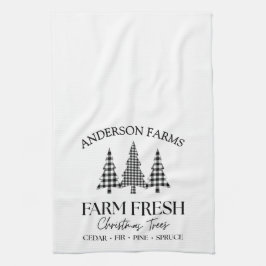 Buffalo Karierte Weihnachtsbaumfarm Schwarz-weiß Geschirrtuch