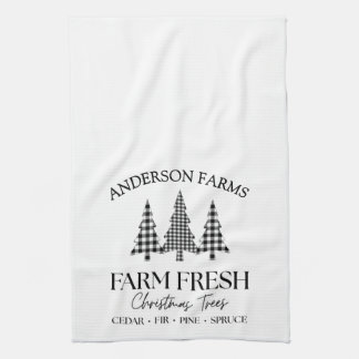 Buffalo Karierte Weihnachtsbaumfarm Schwarz-weiß Geschirrtuch