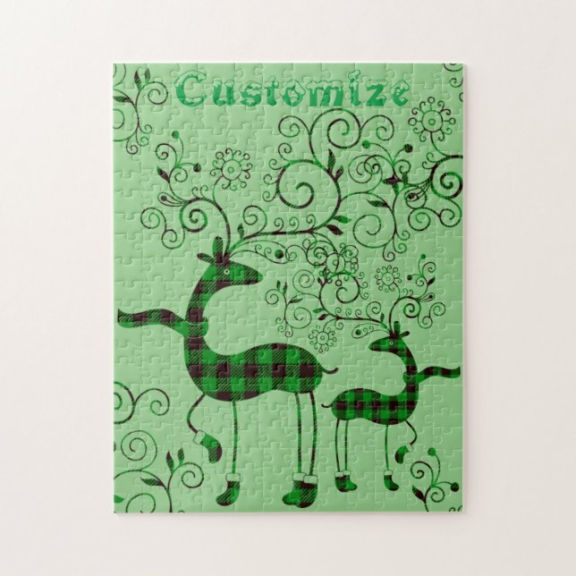 Buffalo Karierte Weihnachtsferd Thunder_Cove Puzzle (Vertikal)