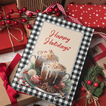 Buffalo Karierte Weihnachtskarte Kakao