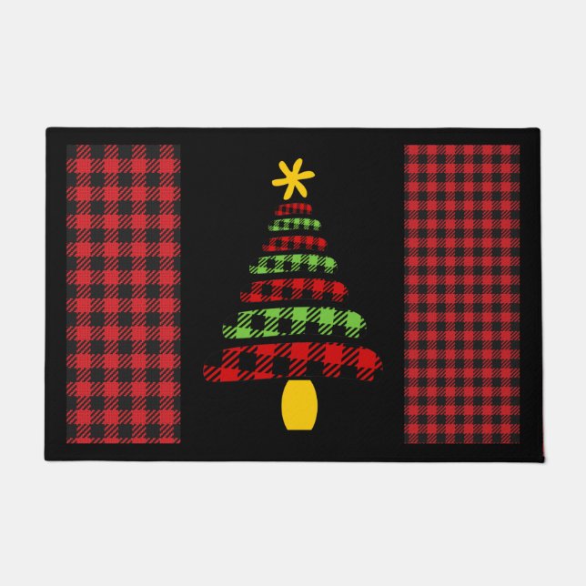 Buffalo Karierten Weihnachtsbaum Doormat Fußmatte (Vorderseite)