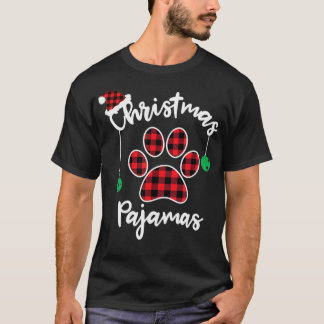 Buffalo karierten Weihnachtspaw Pajamas Hat Santa T-Shirt