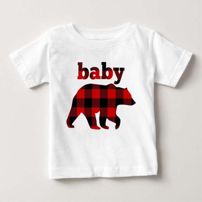 "Buffalo karierter Babybär" Baby T-shirt (Vorderseite)
