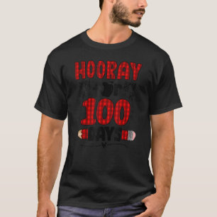 Buffalo Karierter Happy 100 Day of School Hooray f T-Shirt