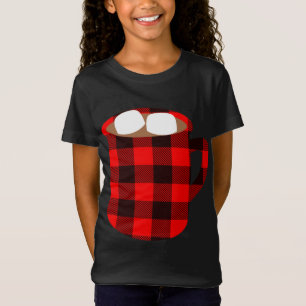 Buffalo Karierter heißer Kakao-Cup mit Marshmallow T-Shirt