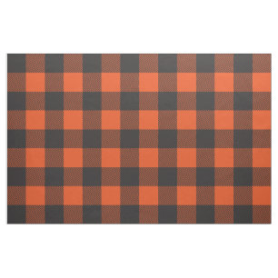 Buffalo Karierter Karo Muster Schwarz Orange Stoff