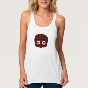 Buffalo Karierter Niedlicher Schädel Tank Top