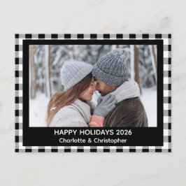 Buffalo Karierter Schwarz-weißer Fall Feiertagspostkarte