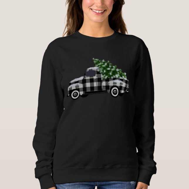 Buffalo Karierter Vintager Lieferwagen LKW Sweatshirt (Vorderseite)