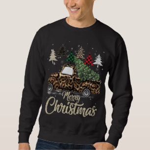 Buffalo Karierter Weihnachtsbaumroter LKW mit Leop Sweatshirt