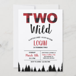 Buffalo Karierter zweiter Geburtstag Einladung zwe