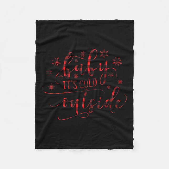 Buffalo Kariertes Weihnachtsjungbaby Es ist kalt d Fleecedecke (Vorderseite)