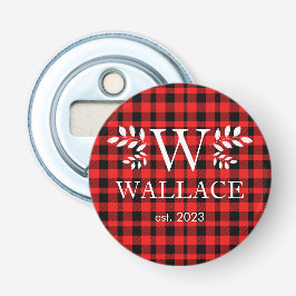 Buffalo Kariertes Weihnachtsmonogramm frisch vermä Flaschenöffner