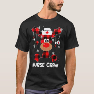 Buffalo-Kariertier-Krankenschwester-Crew-Weihnacht T-Shirt