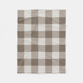Buffalo Karo Beige Cream Ivory Gingham Fleecedecke