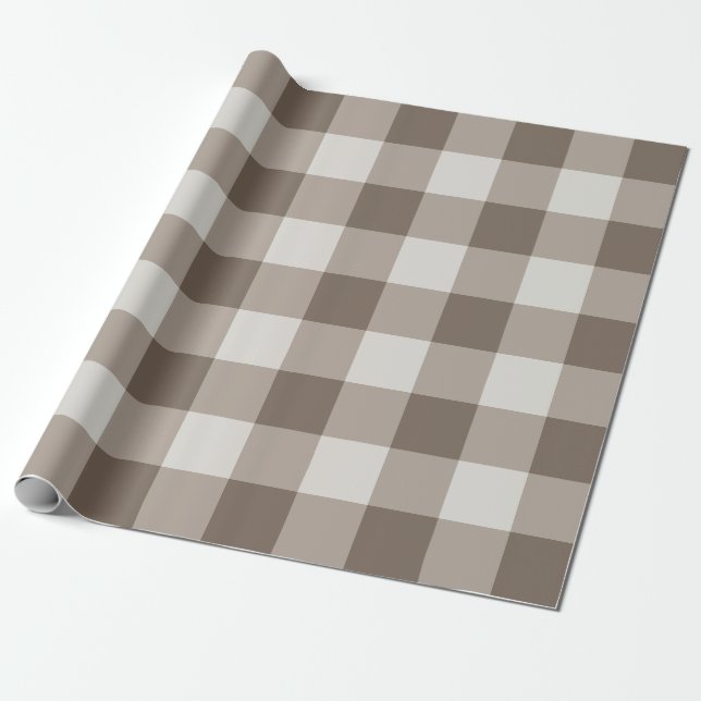 Buffalo Karo Beige Cream Ivory Gingham Geschenkpapier (Ungerollt)
