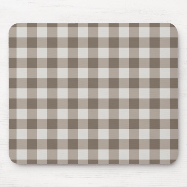 Buffalo Karo Beige Cream Ivory Gingham Mousepad (Vorne)