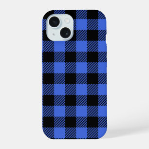 Buffalo Karo Blau & Schwarz Holzfäller Karo Dekor iPhone 15 Hülle
