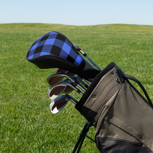 Buffalo Karo Blue & Black Lumberjack Kariertes Dek Golf Headcover (In SItu)