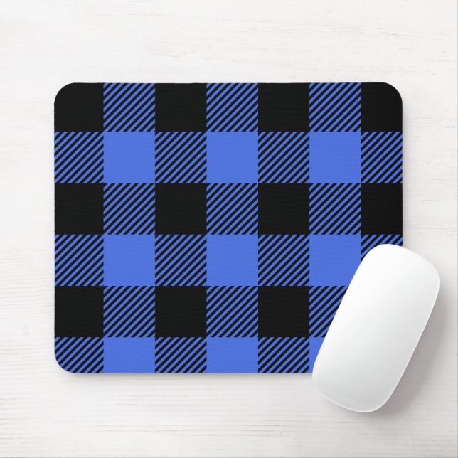 Buffalo Karo Blue & Black Lumberjack Kariertes Dek Mousepad (Mit Mouse)