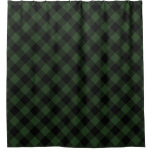 Buffalo Karo Celtic Green and Black Squares Karier Duschvorhang