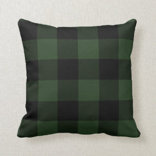 Buffalo Karo Celtic Green and Black Squares Karier Kissen