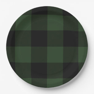 Buffalo Karo Celtic Green and Black Squares Karier Pappteller