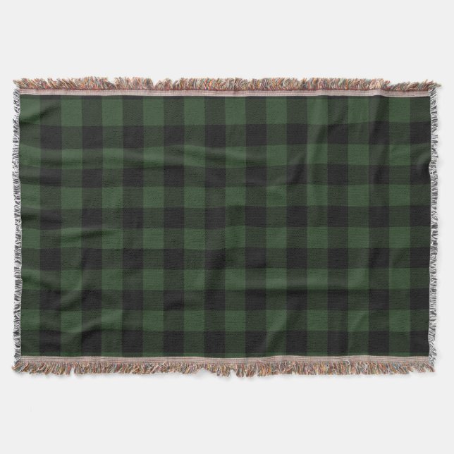 Buffalo Karo Celtic Green und Black Squares Karier Decke (Vorderseite)