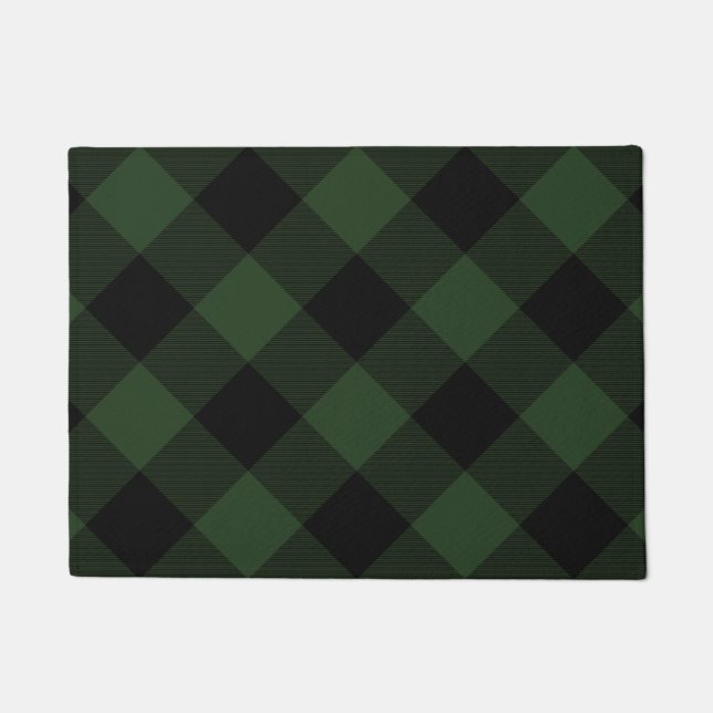 Buffalo Karo Celtic Green und Black Squares Karier Fußmatte (Vorderseite)