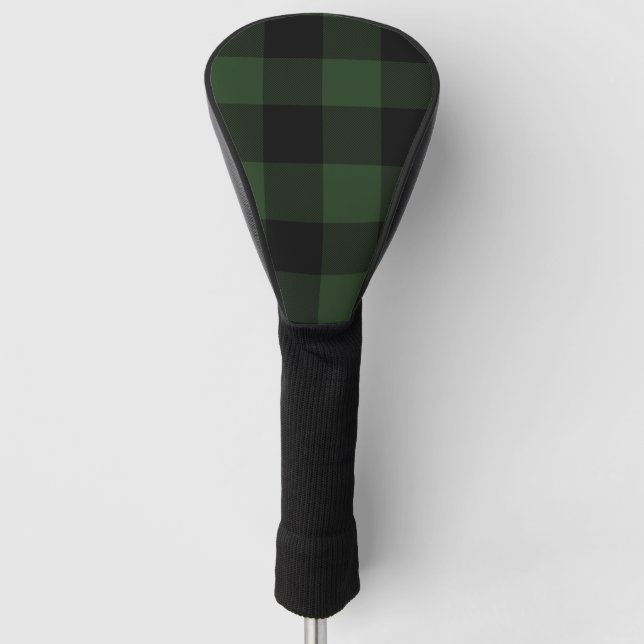Buffalo Karo Celtic Green und Black Squares Karier Golf Headcover (Vorderseite)