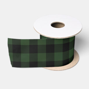 Buffalo Karo Celtic Green und Black Squares Karier Satinband