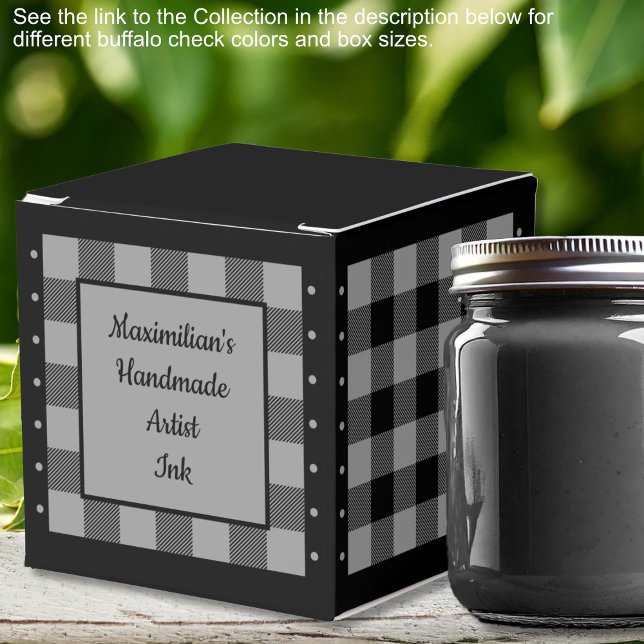 Buffalo Karo - grau und schwarz - klassisch Geschenkschachtel (Buffalo Check - Gray and Black - Classic Favor Boxes by Leapfroglisics Shop)