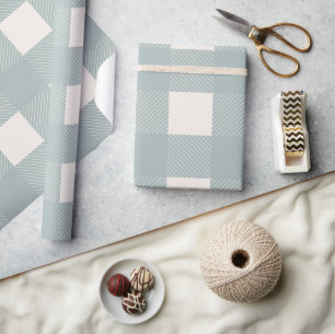 Buffalo Karo Gray Simple Stylish Trendy Geschenkpapier