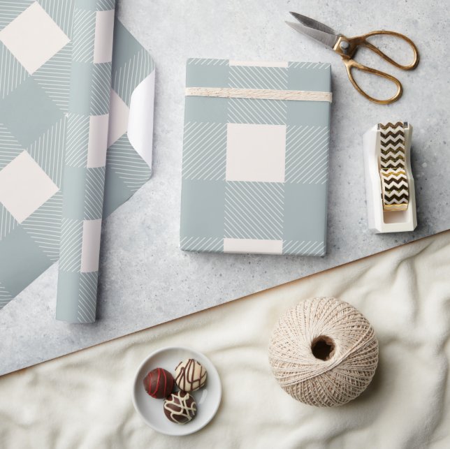 Buffalo Karo Gray Simple Stylish Trendy Geschenkpapier (Kunsthandwerk)