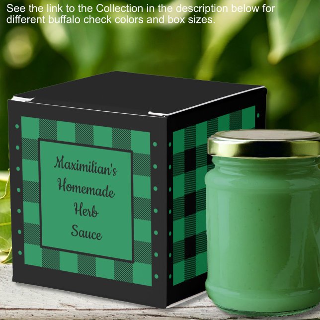 Buffalo Karo - grün und schwarz - klassisch Geschenkschachtel (Buffalo Check - Green and Black - Classic Favor Boxes by Leapfroglisics Shop)