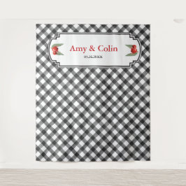 Buffalo Karo Kariert Schwarz & Weiß Polterabend Wandteppich