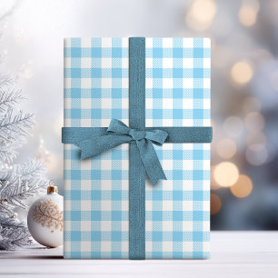 Buffalo Karo Karomuster hellblau Geschenkpapier