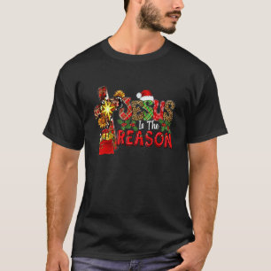 Buffalo Karo Leopard Jesus Ist Der Grund Weihnacht T-Shirt