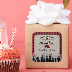 Buffalo Karo Lumberjack Vielen Dank Quadratischer Aufkleber