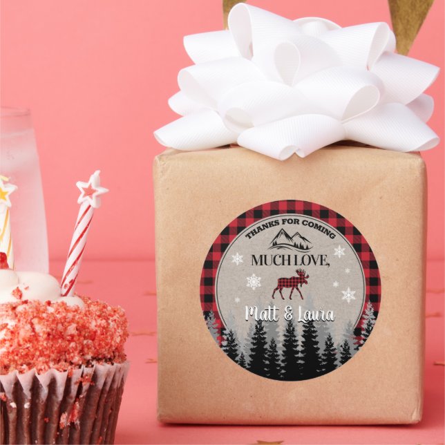 Buffalo Karo Lumberjack Vielen Dank Runder Aufkleber (Party)