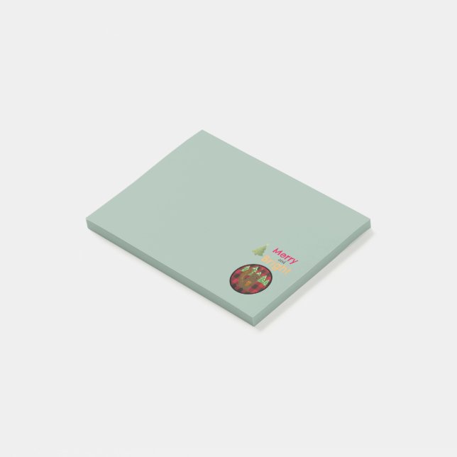 Buffalo-Karo-Merry-&-Bright-Post-it-Notizen Post-it Klebezettel (angewinkelt)