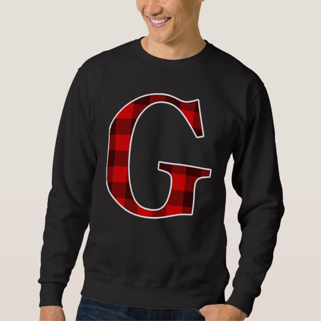 Buffalo-Karo-Monogramm Buchstabe G passend zum Url Sweatshirt (Vorderseite)