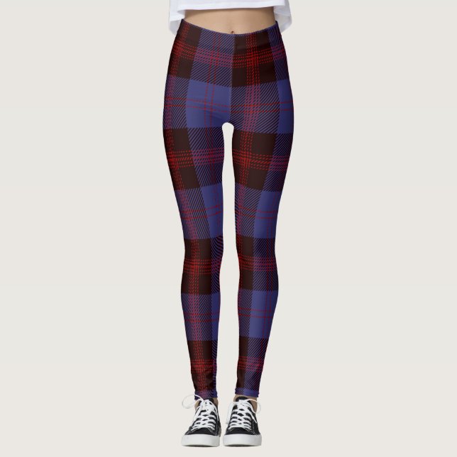 Buffalo-Karo navyblau rot  Leggings (Vorderseite)