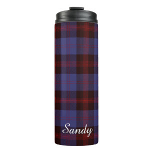 Buffalo-Karo navyblau rot Monogramm Name Thermosbecher