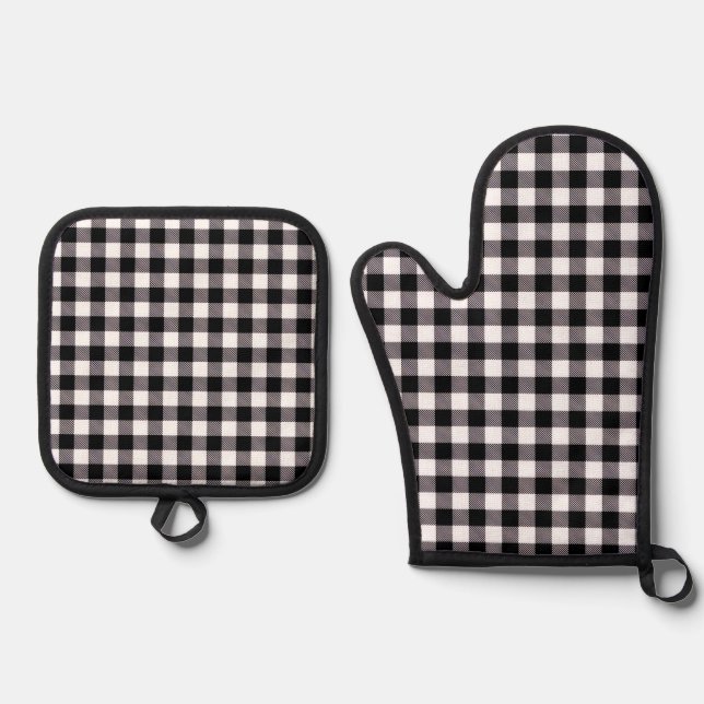 Buffalo-Karo Ofenhandschuh & Topflappen-Set (Vorderseite)
