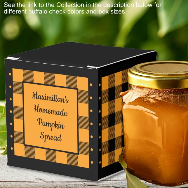 Buffalo Karo - Orange und Schwarz - klassisch Geschenkschachtel (Buffalo Check - Orange and Black - Classic Favor Boxes by Leapfroglisics Shop)