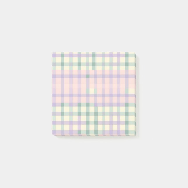 Buffalo-Karo Pastell Landhausstil Frühling Post-it Klebezettel (Vorderseite)
