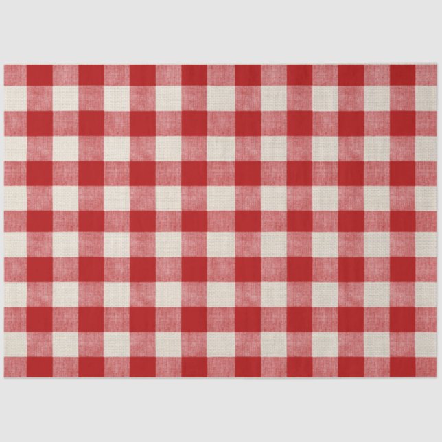 Buffalo Karo Red Decoupage Seidenpapier (Vorderseite)