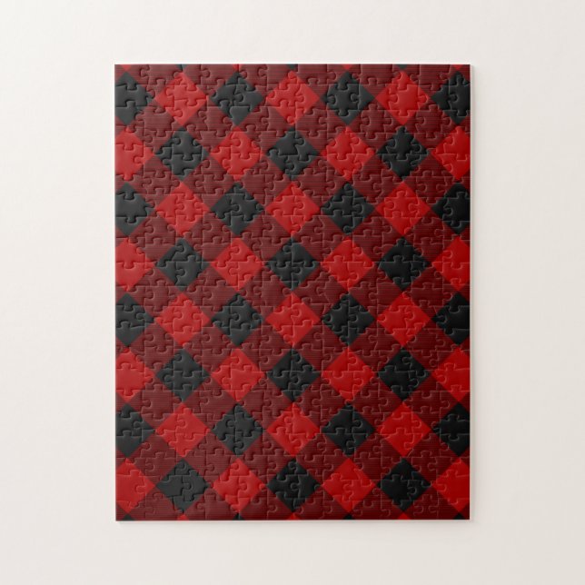 Buffalo Karo Red Tartan Kariertes Muster Puzzle (Vertikal)